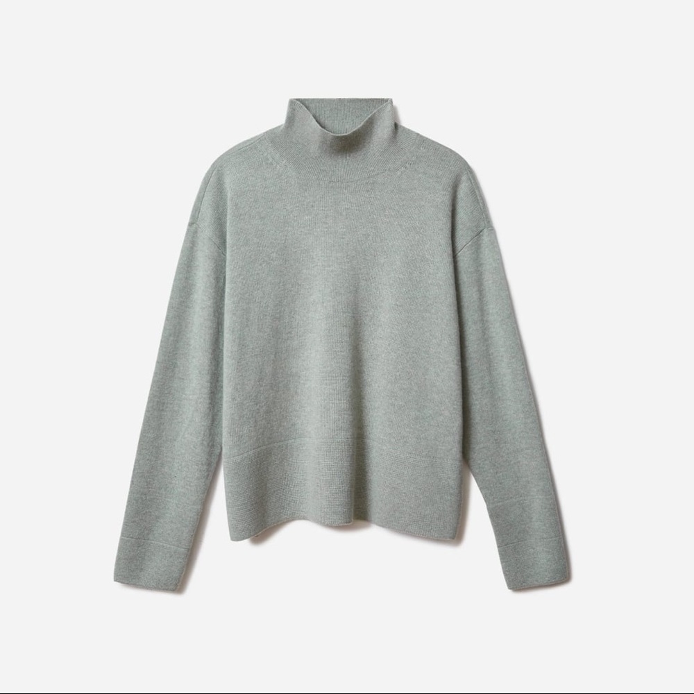 NWOT Everlane The Cashmere Square Turtleneck in Heathered Sage